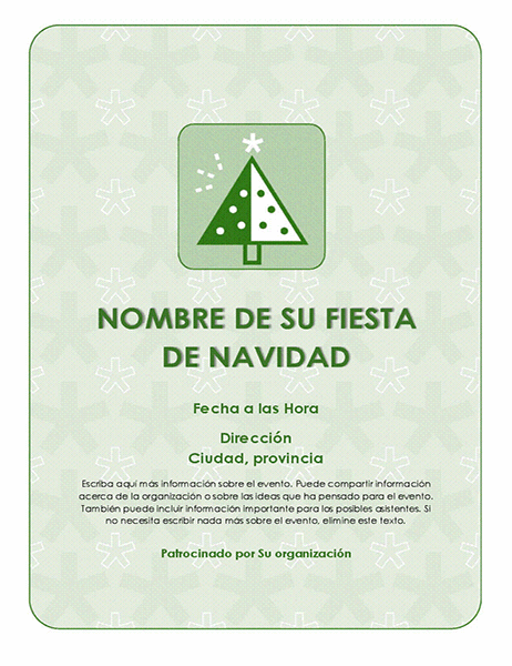 Prospecto de evento de Navidad (con árbol verde)