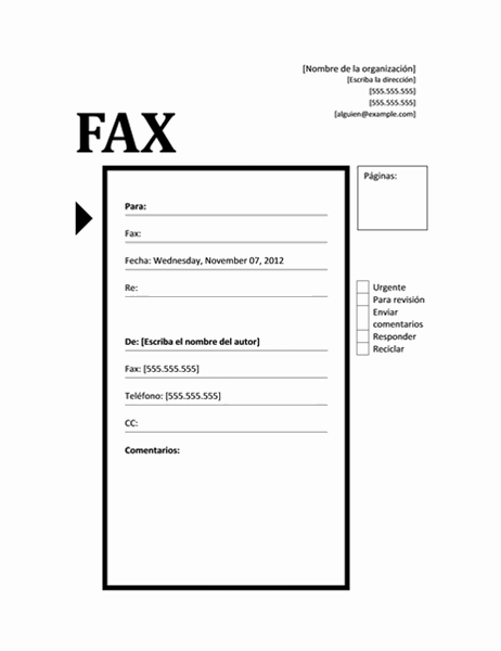 Portada de fax (diseño tecnológico)