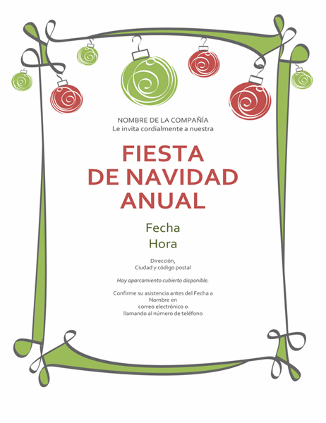 Invitación de día festivo con adornos y un margen en forma de espiral (diseño informal) Invitación de día festivo con adornos y un margen en forma de espiral (diseño informal)