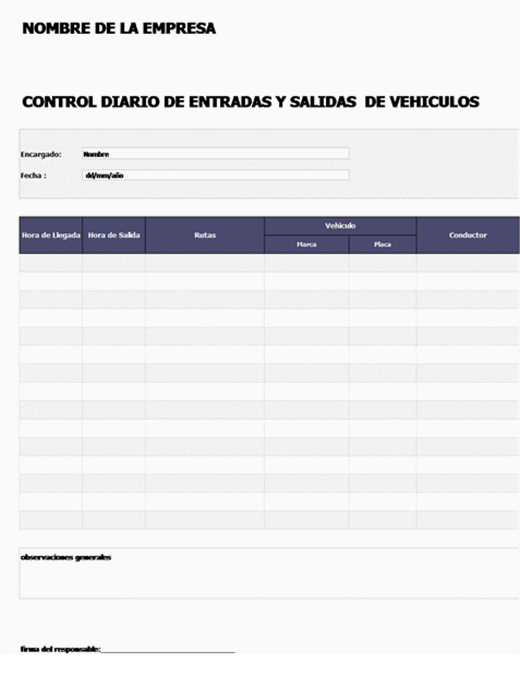 Control de entrada y salida (vehículos)