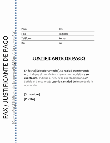 Justificante de pago (Fax)