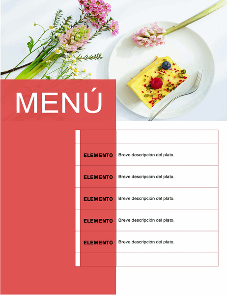 Menú de fiesta (diseño Floral) Menú de fiesta (diseño Floral)