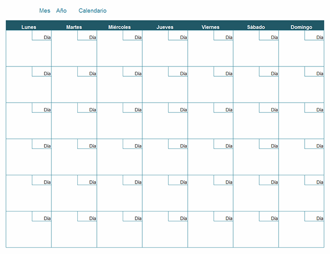 Descarga E Imprime Calendario En Blanco Por Mes