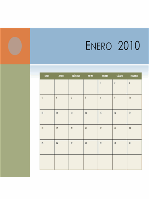 Calendario de 2010 (lunes a domingo)