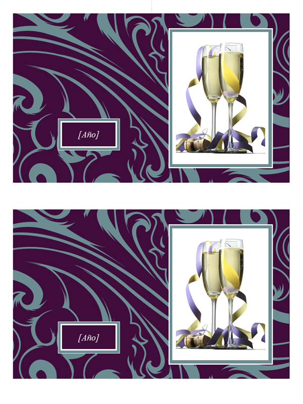 Tarjetas fotográficas elegantes (espirales azules en púrpura, 2 por página) Tarjetas fotográficas elegantes (espirales azules en púrpura, 2 por página)