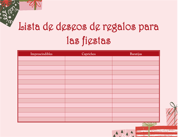 Lista de deseos de Navidad para adultos Lista de deseos de Navidad para adultos