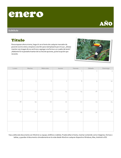 Calendario de instantáneas Calendario de instantáneas