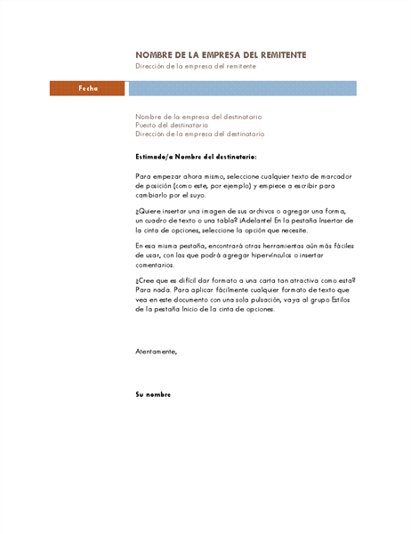 Carta de negocios (tema Mediana) Carta de negocios (tema Mediana)