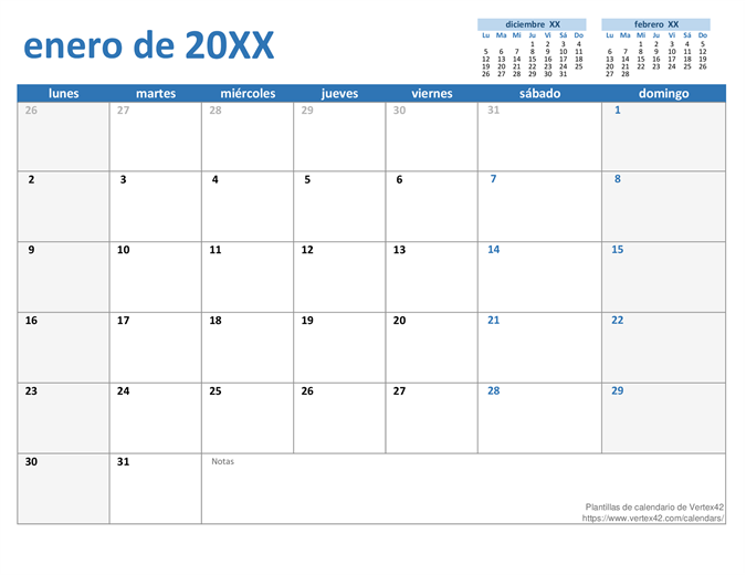 Calendario personalizado de cualquier año Calendario personalizado de cualquier año
