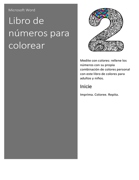 Muestrario para colorear fácilmente siguiendo números