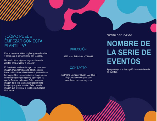 Folleto de evento con formas de colores intensos Folleto de evento con formas de colores intensos