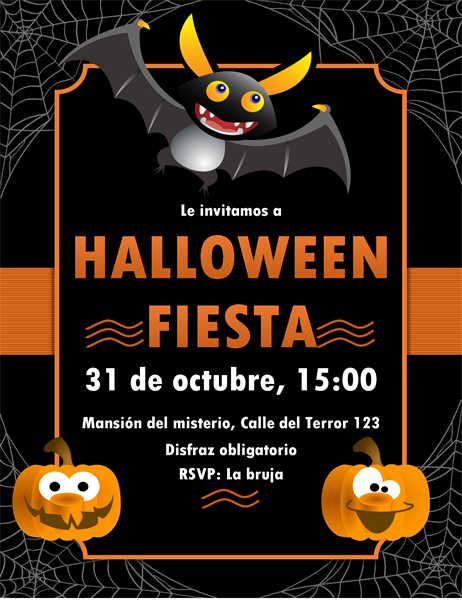 Invitación de Halloween con murciélago Invitación de Halloween con murciélago