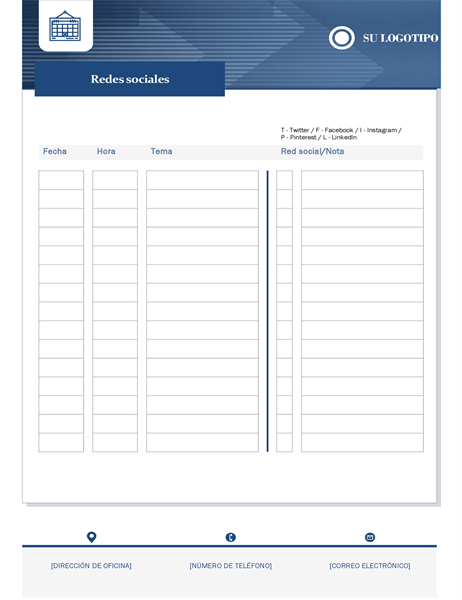 Calendario de contenido de pequeña empresa Calendario de contenido de pequeña empresa