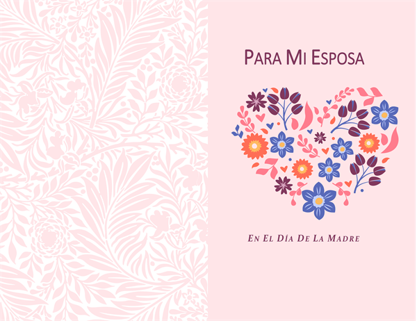 Tarjeta del día de la madre de corazón floral Tarjeta del día de la madre de corazón floral