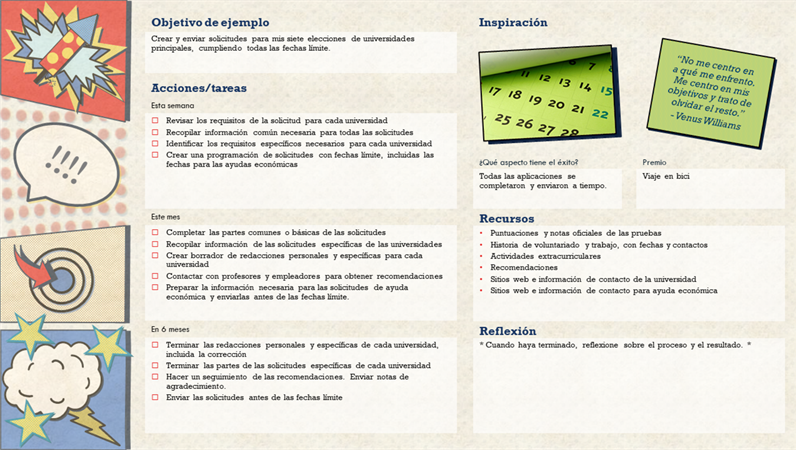 Configuración de objetivo Configuración de objetivo