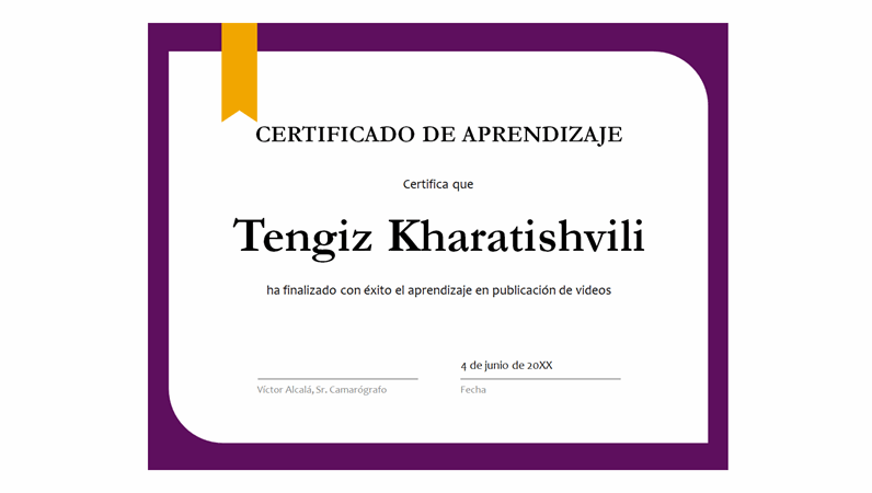 Certificado de aprendizaje