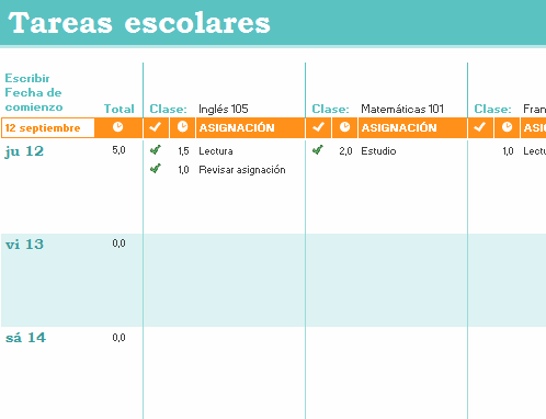 Programacion De Tareas Escolares