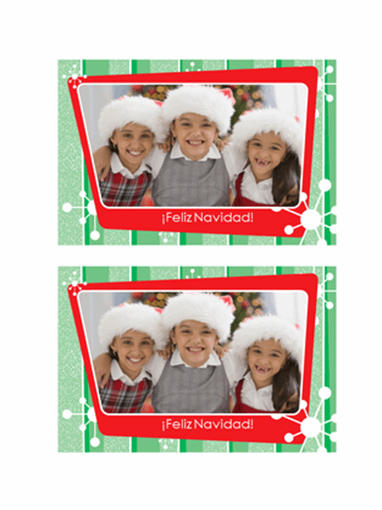 Tarjeta de navidad con foto (rayas verdes, marco rojo para fotos) Tarjeta de navidad con foto (rayas verdes, marco rojo para fotos)