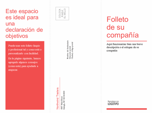 Folleto empresarial médico, tríptico (diseño rojo y blanco)