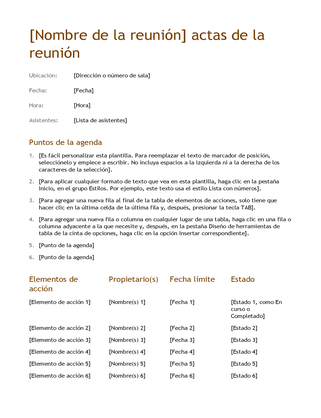 Actas de reunión (simple) Actas de reunión (simple)