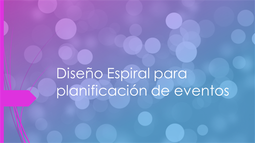 Diseño Espiral para planificación de eventos Diseño Espiral para planificación de eventos