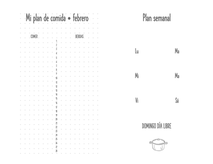 Diario de planificación de comidas Diario de planificación de comidas