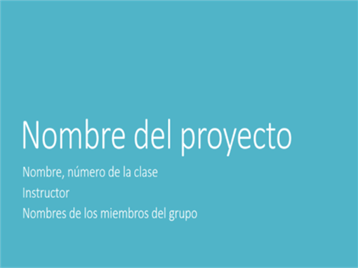 Presentación de proyecto en grupo (temas Metropolitano, pantalla panorámica)