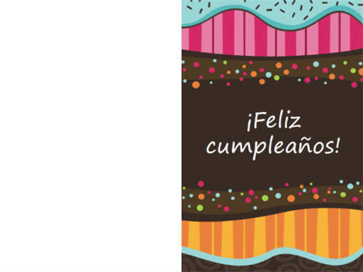 Tarjeta de cumpleaños con puntos y rayas (niños, plegada) Tarjeta de cumpleaños con puntos y rayas (niños, plegada)
