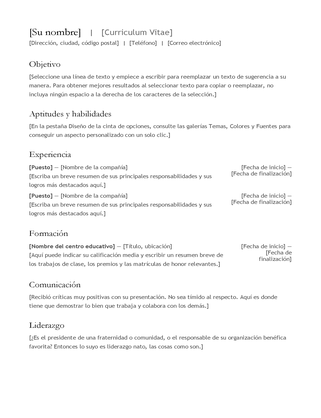 CV (currículum vítae)