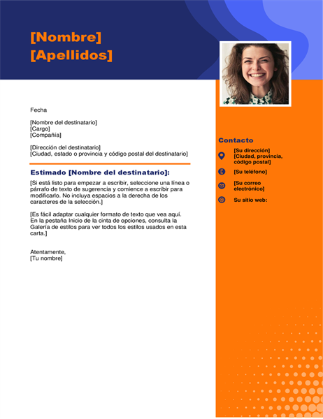 Carta de presentación con foto Carta de presentación con foto