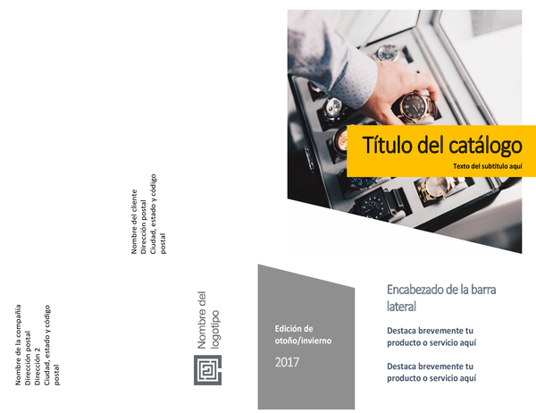 Catálogo de productos (diseño de formularios, plegado por la mitad, 8 páginas) Catálogo de productos (diseño de formularios, plegado por la mitad, 8 páginas)
