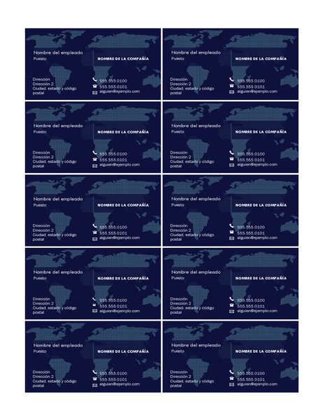 Tarjetas de presentación con mapa (10 por página) Tarjetas de presentación con mapa (10 por página)