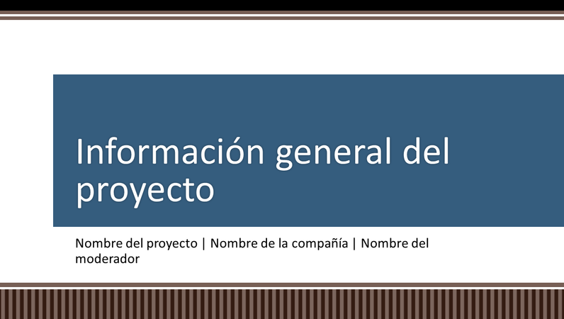 Presentación con información general sobre la planeación de proyectos empresariales Presentación con información general sobre la planeación de proyectos empresariales
