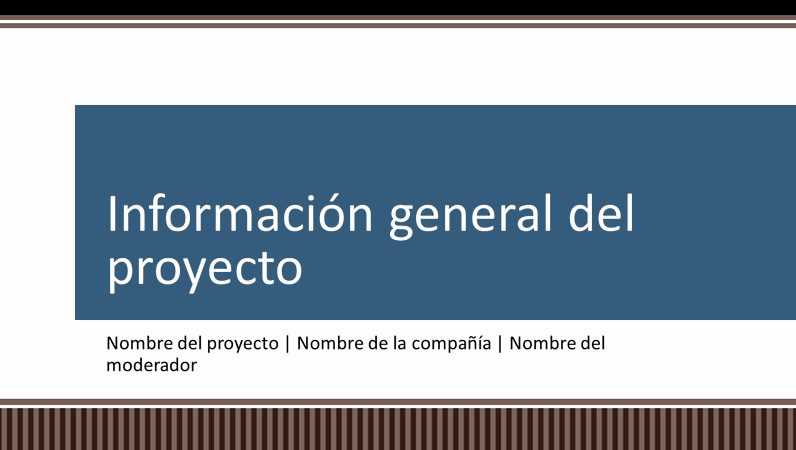 Presentación con información general sobre la planeación de proyectos empresariales