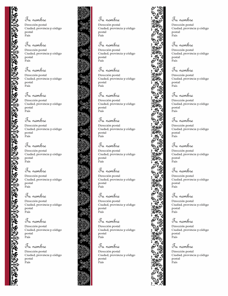 Etiquetas de dirección del remitente (diseño de bodas en blanco y negro, 30 por página, trabaja con Avery 5160)