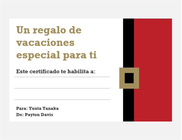 Certificados de regalo navideños (diseño Espíritu navideño, 3 por página) Certificados de regalo navideños (diseño Espíritu navideño, 3 por página)