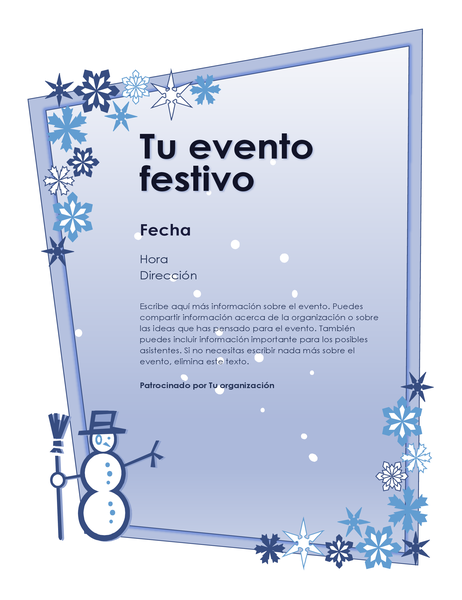 Folleto para un evento de vacaciones de invierno Folleto para un evento de vacaciones de invierno