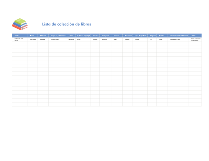 Lista de colección de libros Lista de colección de libros