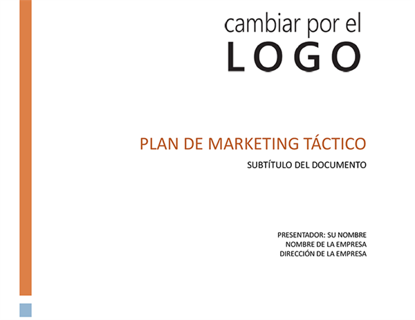 Plan de marketing empresarial táctico Plan de marketing empresarial táctico