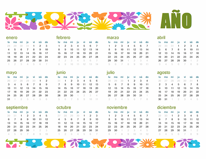 Calendario divertido para cualquier año