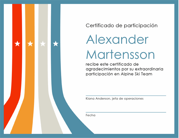 Certificado de participación