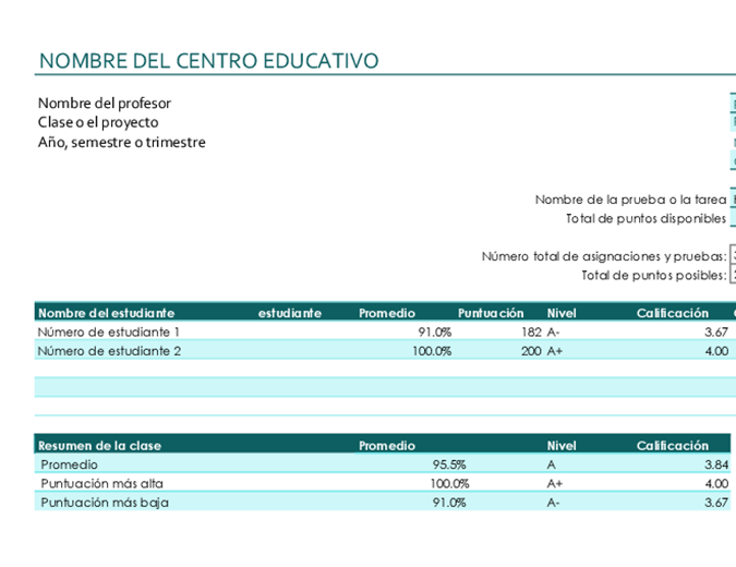 Libro de calificaciones del profesor (basado en puntos) Libro de calificaciones del profesor (basado en puntos)