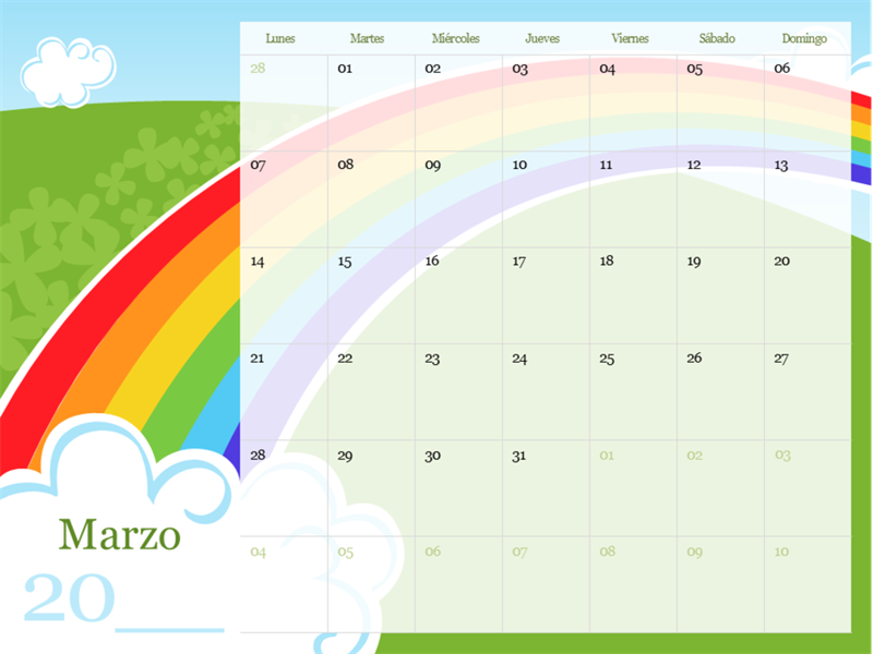 Calendario estacional ilustrado (de lunes a domingo) Calendario estacional ilustrado (de lunes a domingo)