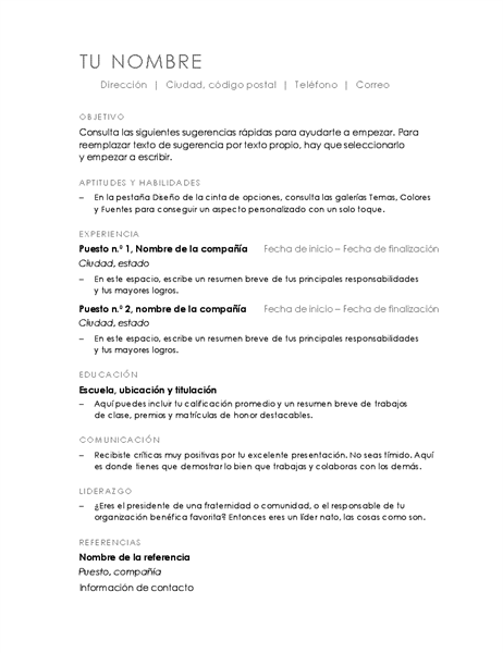 Currículum vítae (diseño minimalista) Currículum vítae (diseño minimalista)