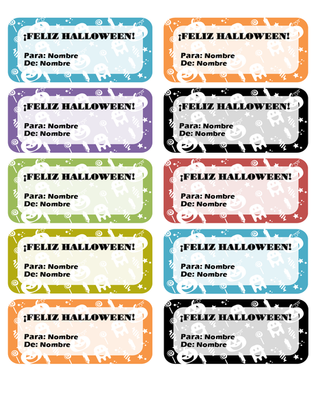 Etiquetas de Halloween (10 por página)