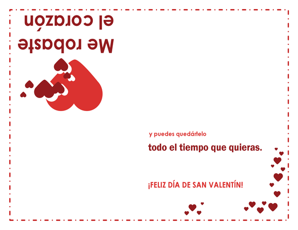 Tarjeta para el día de San Valentín (diseño con corazones; se dobla en cuatro partes) Tarjeta para el día de San Valentín (diseño con corazones; se dobla en cuatro partes)