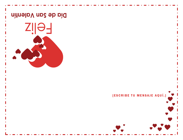 Tarjeta para el Día de San Valentín (se dobla en cuatro partes) Tarjeta para el Día de San Valentín (se dobla en cuatro partes)