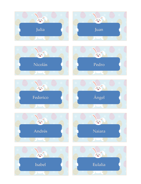 Tarjetas de ubicación de Pascua (10 por página) Tarjetas de ubicación de Pascua (10 por página)