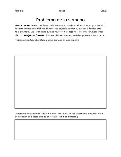 Problema de la semana Problema de la semana
