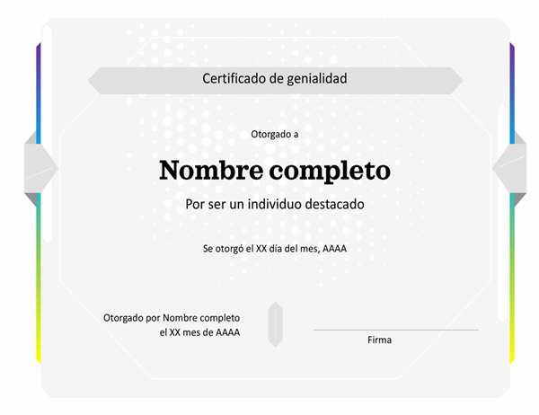 Certificación de maravilla Certificación de maravilla